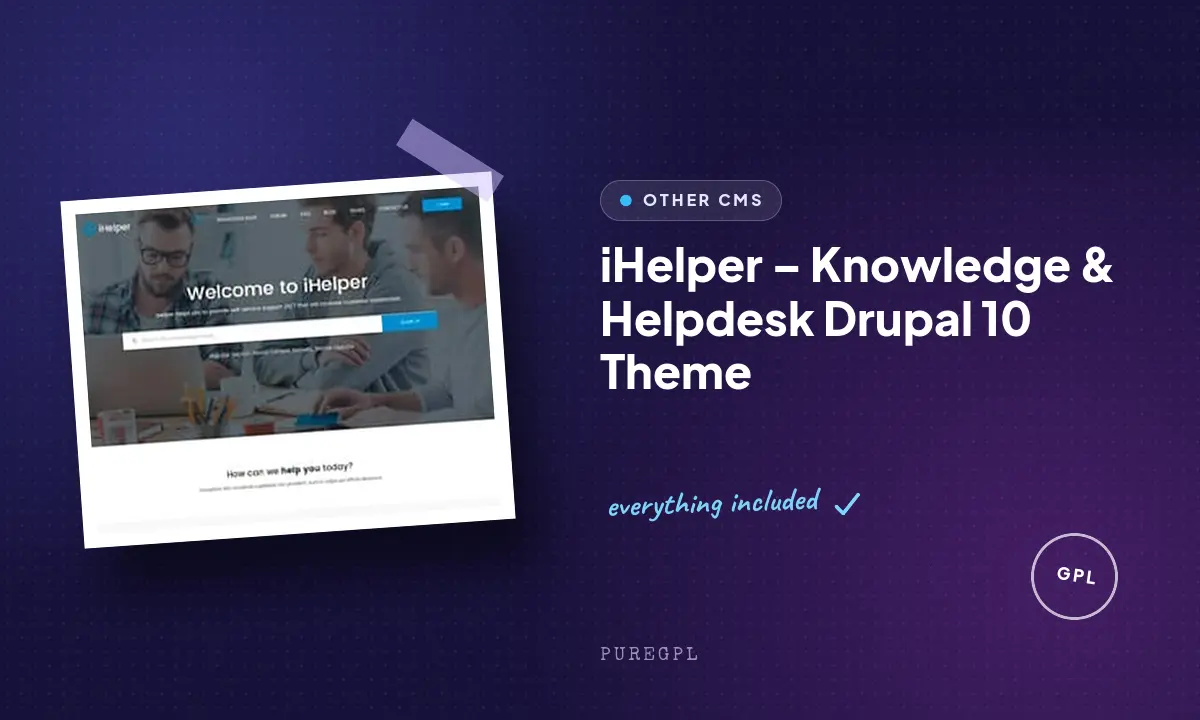 iHelper – Knowledge & Helpdesk Drupal 10 Theme