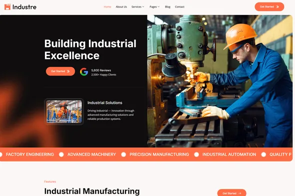 indox industry factory manufacturing elementor template kit 1