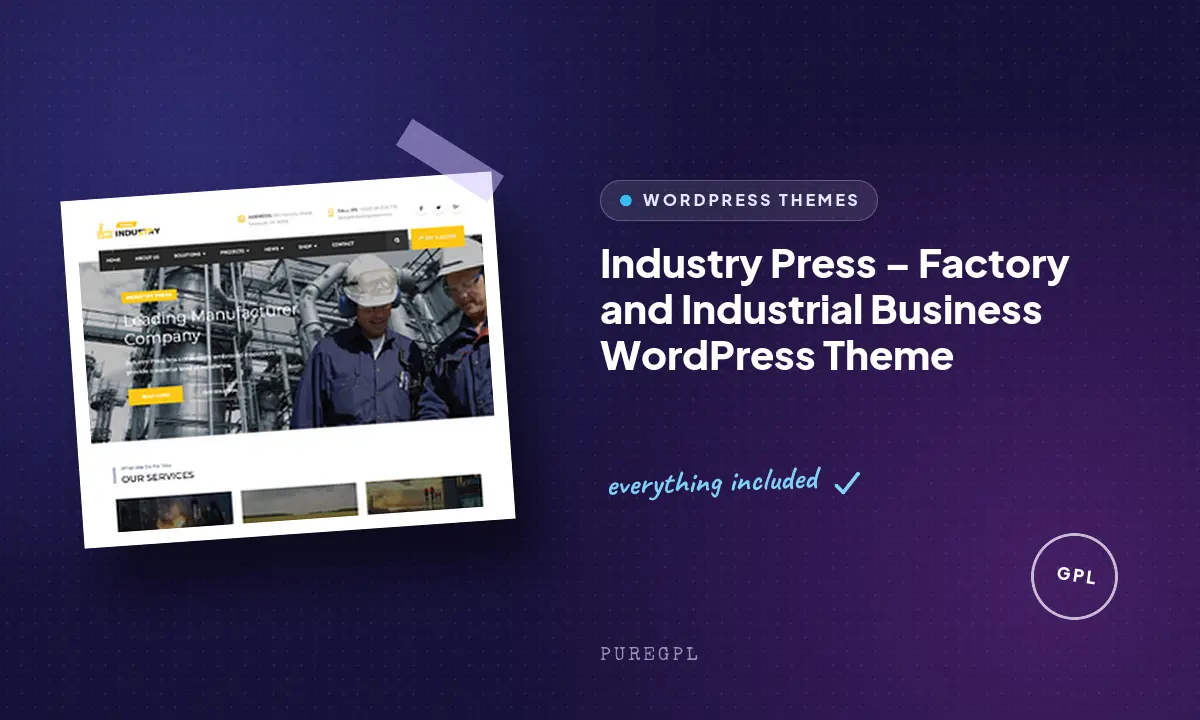 Industry Press – Factory and Industrial Business WordPress Theme