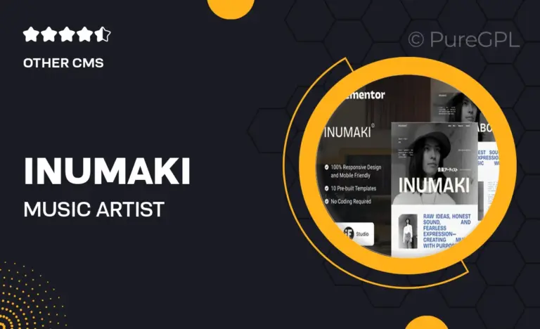 inumaki music artist portfolio elementor template kit
