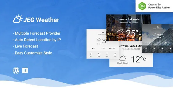 jeg weather forecast wordpress plugin add ons for elementor and wpbakery page builder 1