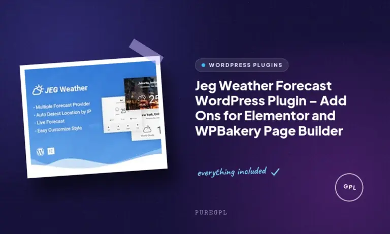 jeg weather forecast wordpress plugin add ons for elementor and wpbakery page builder
