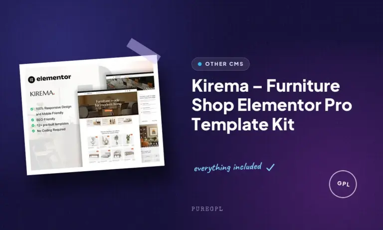 kirema furniture shop elementor pro template kit