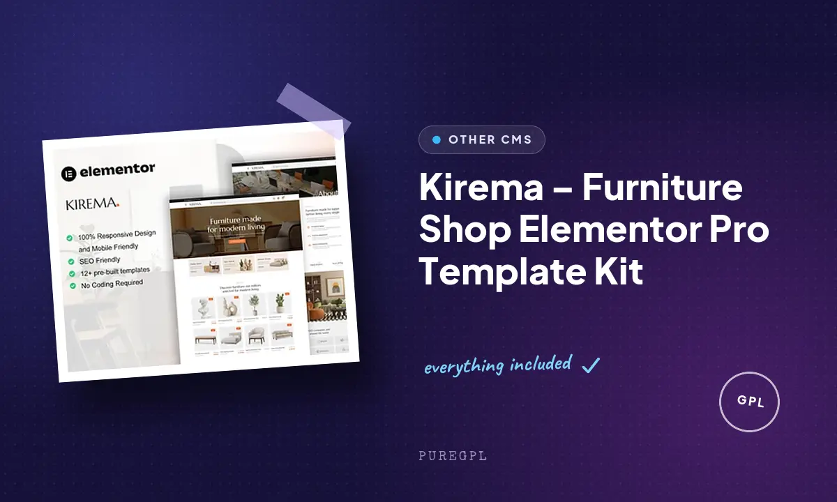 Kirema – Furniture Shop Elementor Pro Template Kit