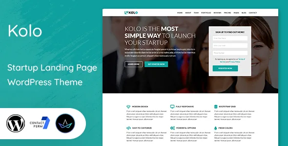 kolo startup landing page wordpress theme 1