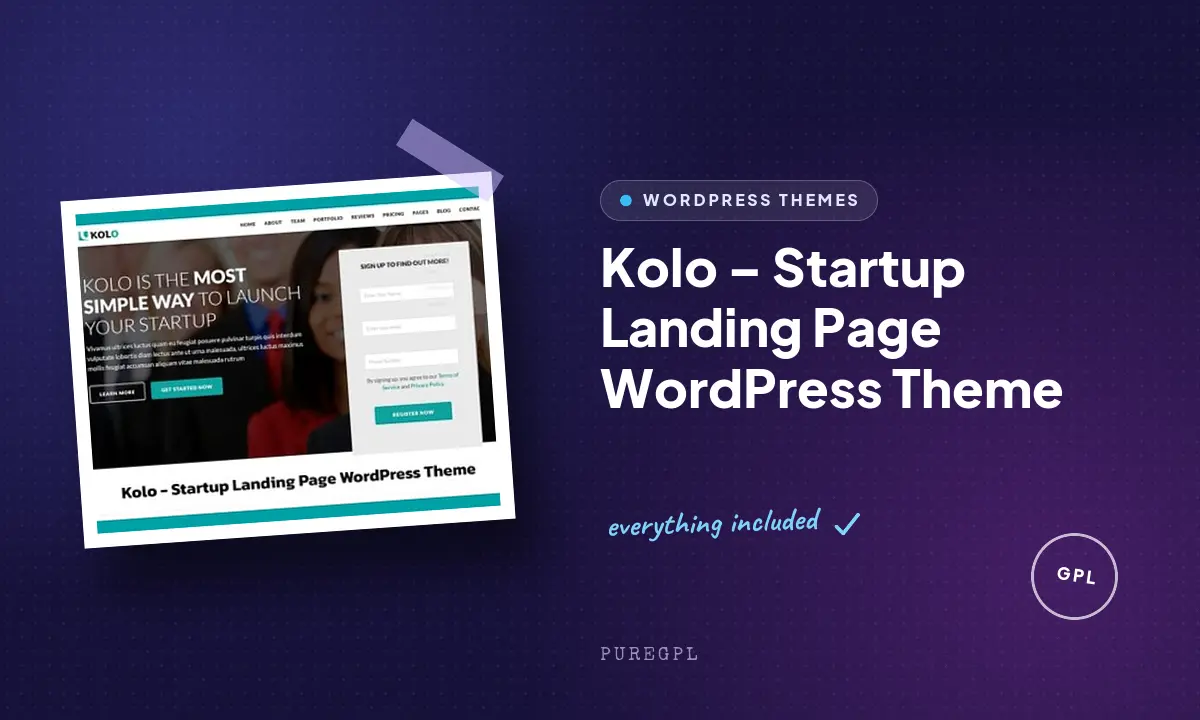 Kolo – Startup Landing Page WordPress Theme