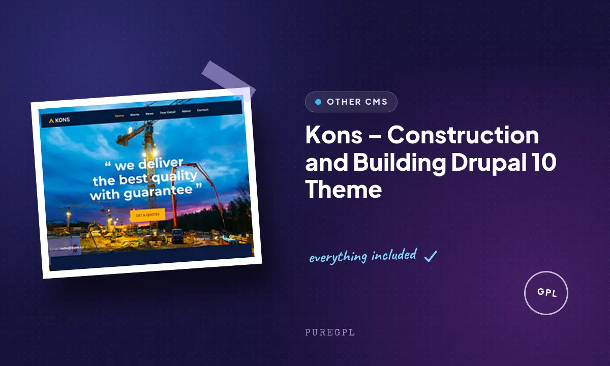 Kons – Construction and Building Drupal 10 Theme