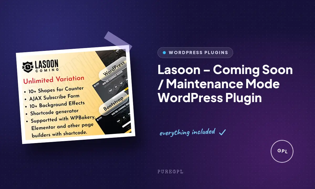 Lasoon – Coming Soon / Maintenance Mode WordPress Plugin