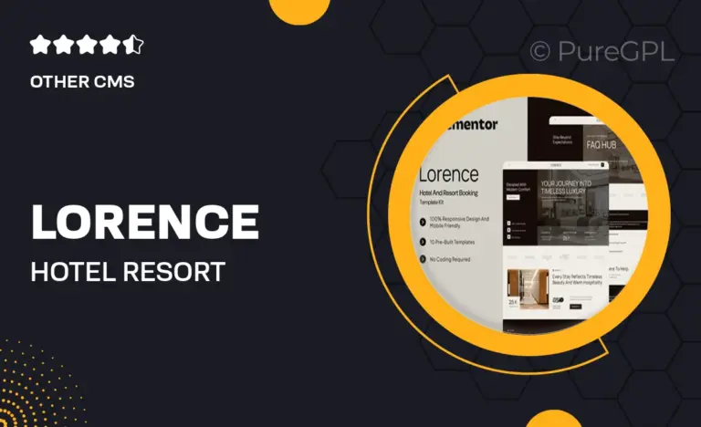 lorence hotel resort booking elementor template kit