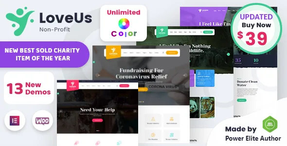 loveus nonprofit charity wordpress theme 1