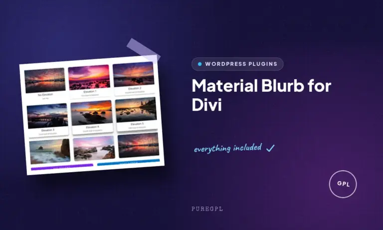 material blurb for divi