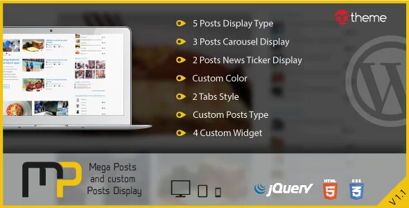 mega posts and custom posts display wp plugin 1