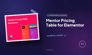mentor pricing table for elementor