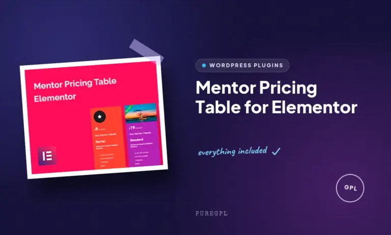 mentor pricing table for elementor