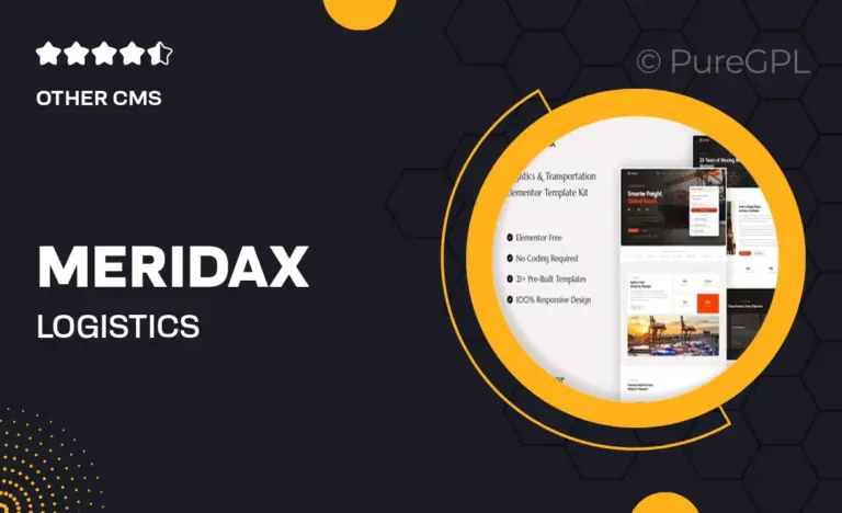 meridax logistics transportation elementor template kit