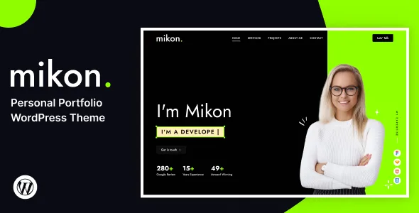 mikon personal portfolio wordpress theme 1