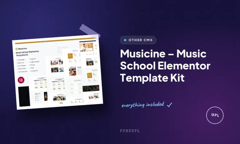 musicine music school elementor template kit