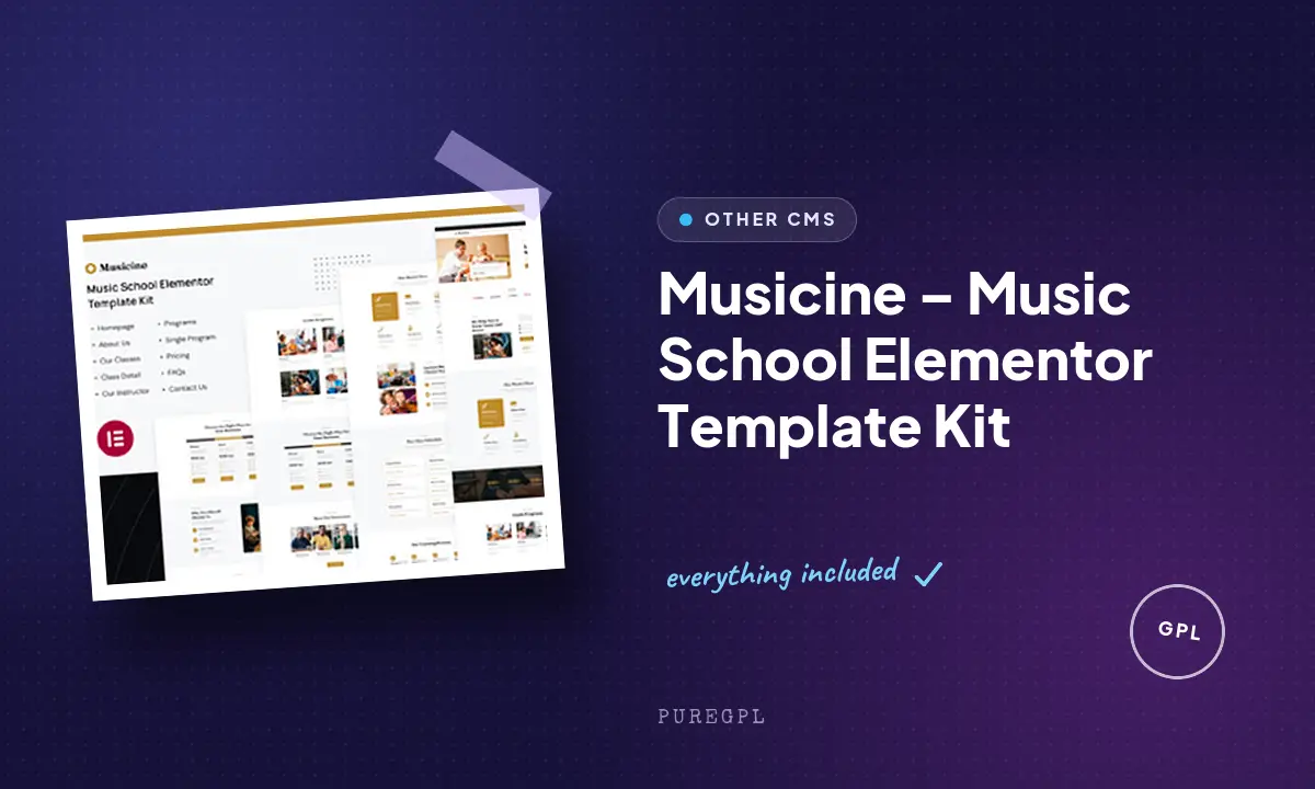 Musicine – Music School Elementor Template Kit