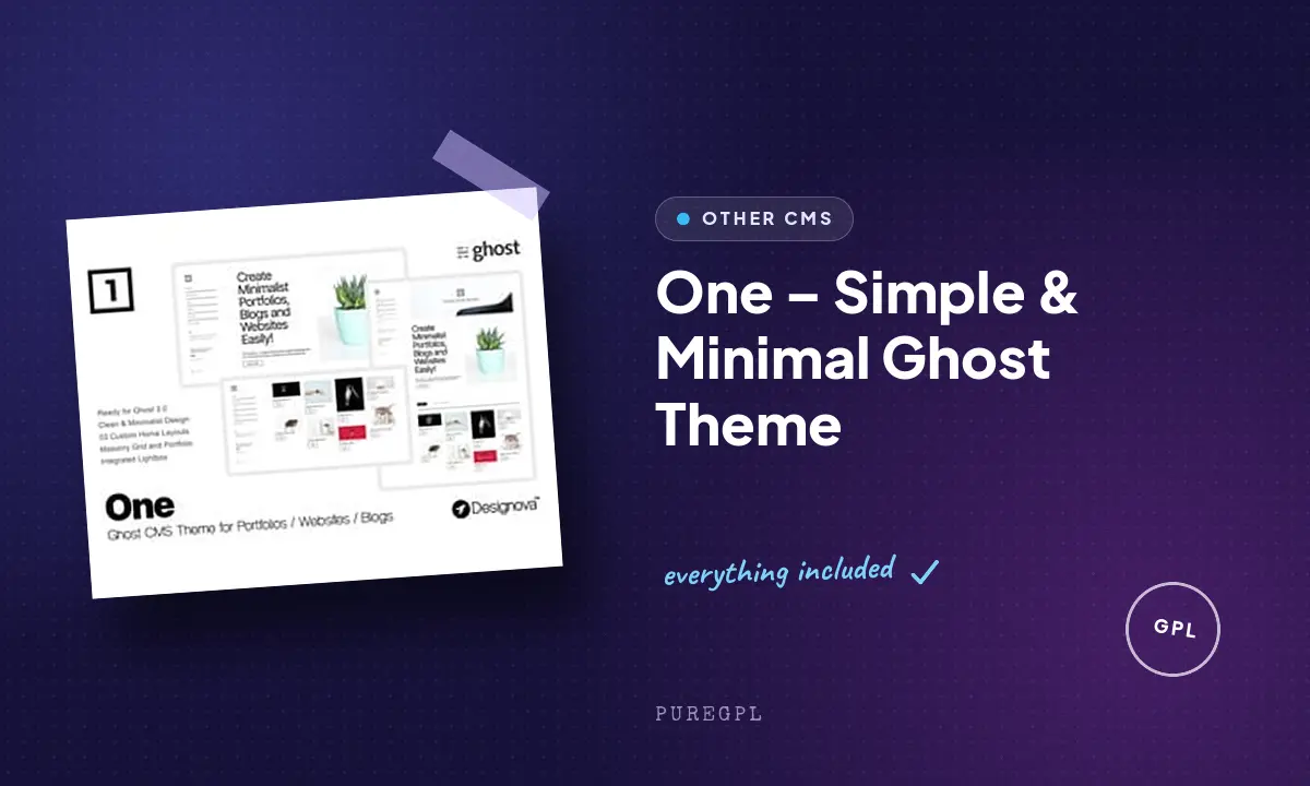 One – Simple & Minimal Ghost Theme