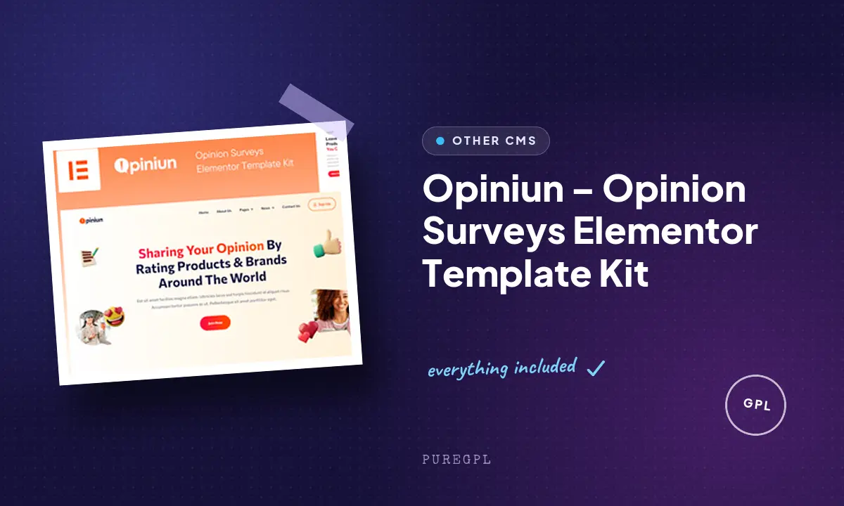 Opiniun – Opinion Surveys Elementor Template Kit