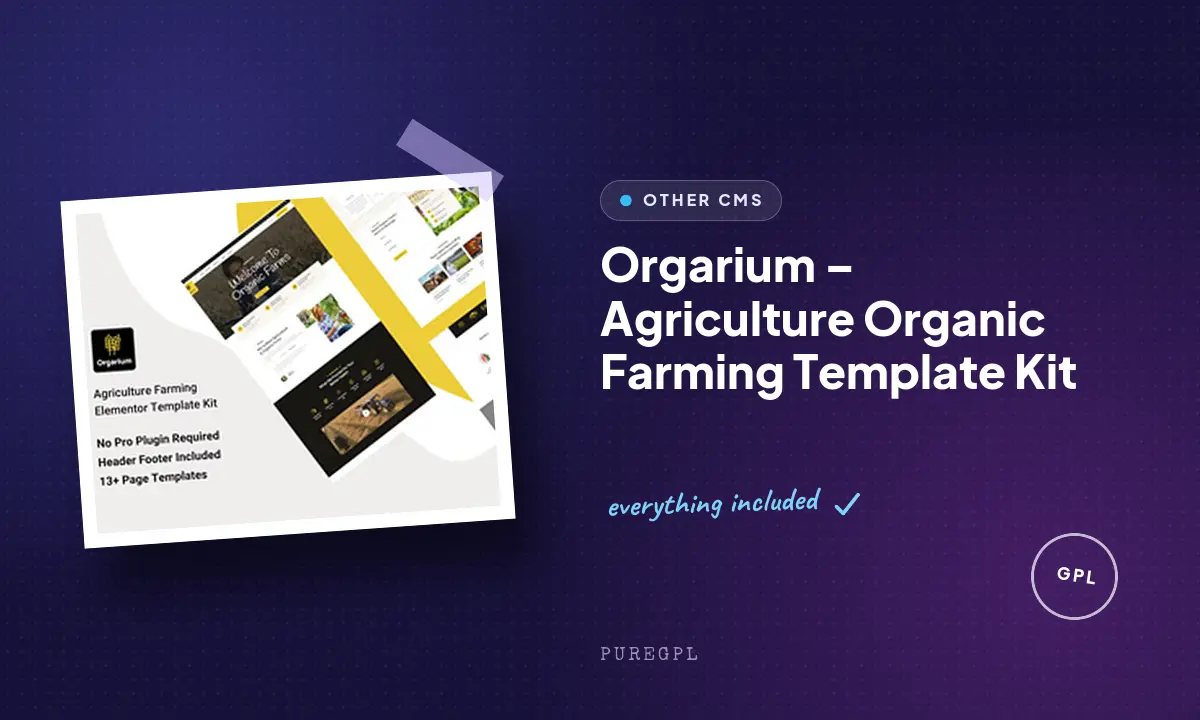 Orgarium – Agriculture Organic Farming Template Kit