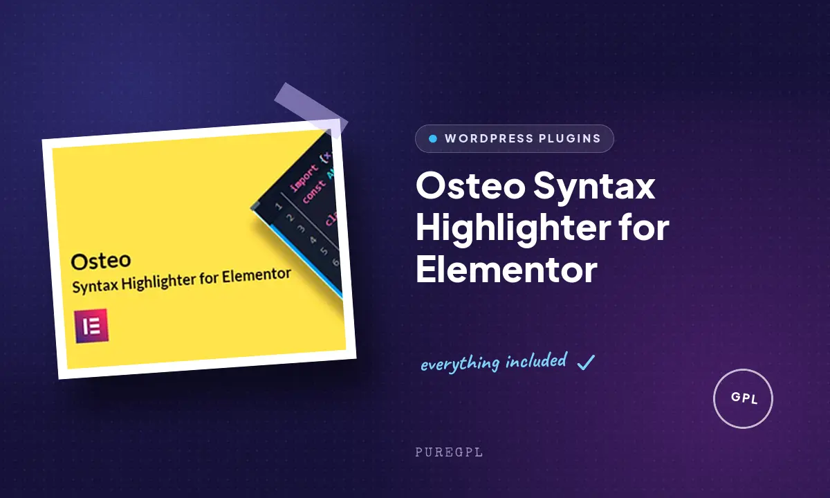 Osteo Syntax Highlighter for Elementor