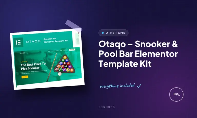 otaqo snooker pool bar elementor template kit