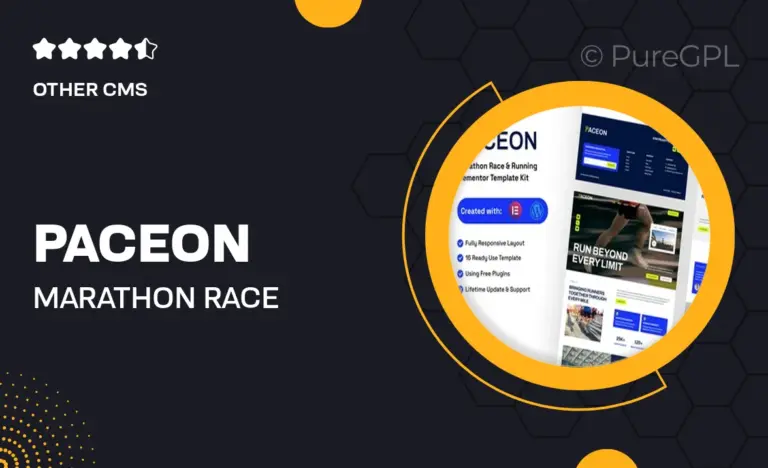 paceon marathon race running elementor template kit