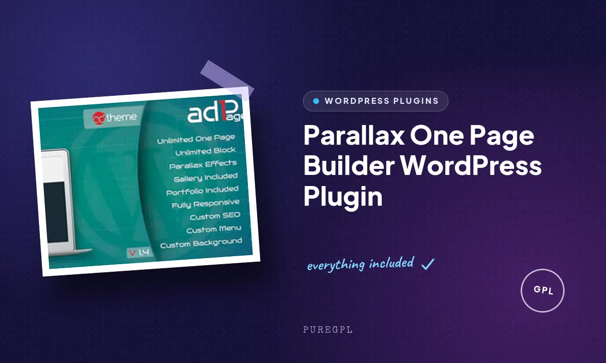 Parallax One Page Builder WordPress Plugin