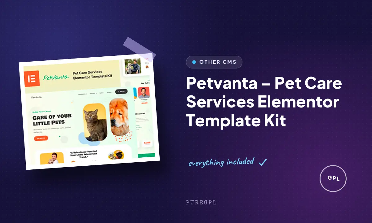 Petvanta – Pet Care Services Elementor Template Kit