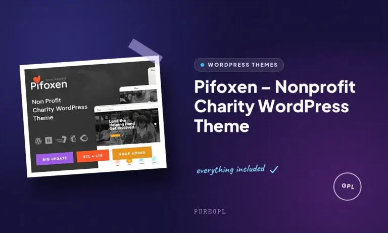 pifoxen nonprofit charity wordpress theme