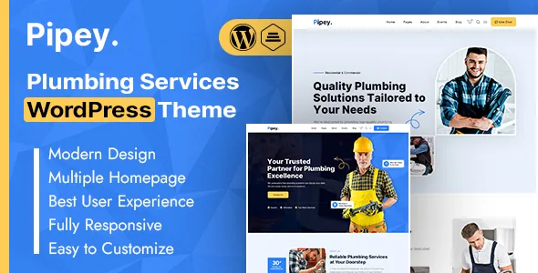 pipey plumbing services wordpress theme 1
