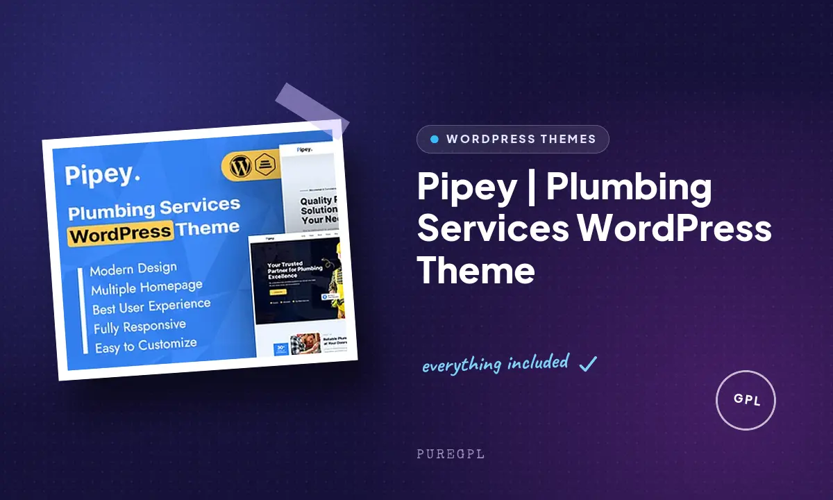Pipey | Plumbing Services WordPress Theme