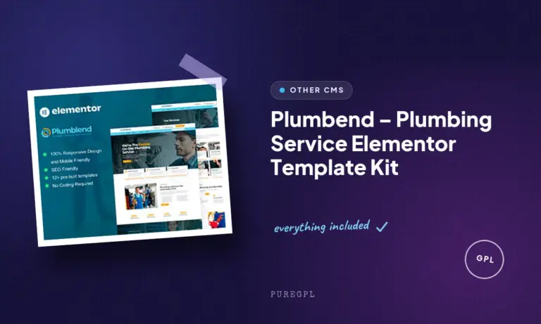 plumbend plumbing service elementor template kit