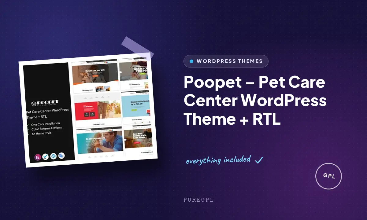 Poopet – Pet Care Center WordPress Theme + RTL