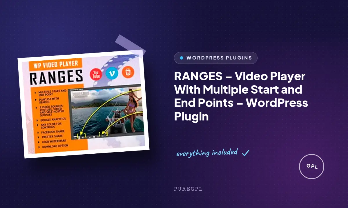 RANGES – Video Player With Multiple Start and End Points – WordPress Plugin