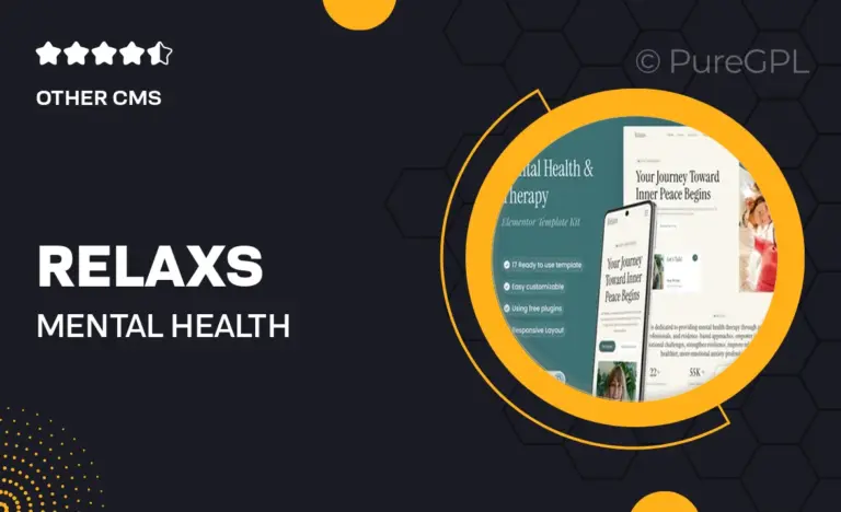 relaxs mental health therapy elementor template kit
