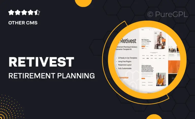 retivest retirement planning advisory elementor template kit