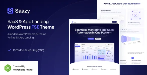 saazy saas app landing page fse wordpress theme 1