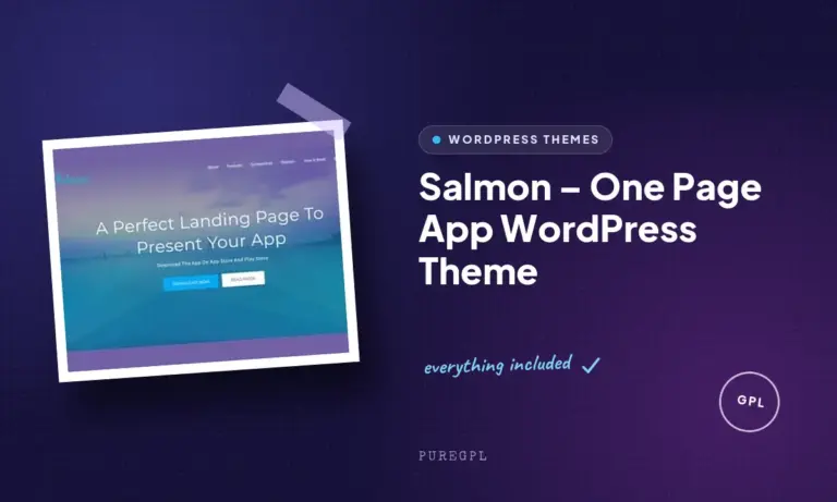 salmon one page app wordpress theme