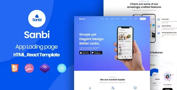 sanbi app landing page wordpress theme 1