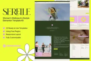 Serelle – Womens Wellness & Lifestyle Elementor Template Kit