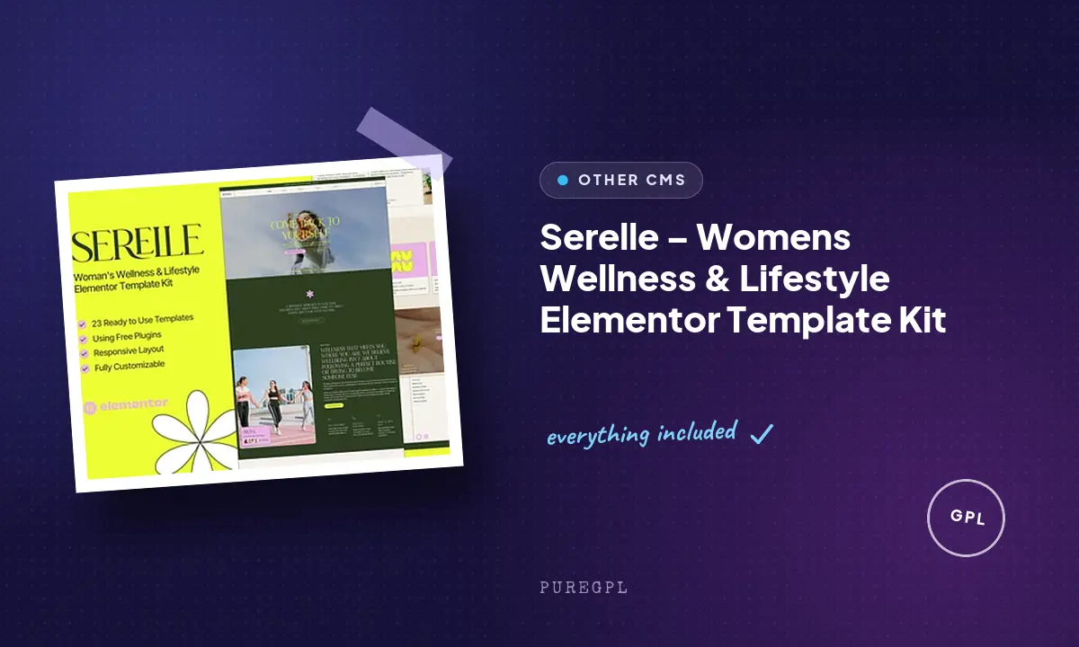 Serelle – Womens Wellness & Lifestyle Elementor Template Kit