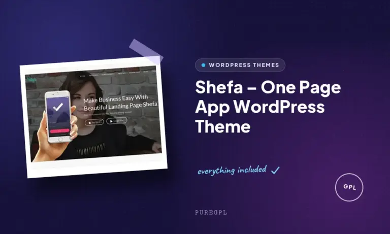 shefa one page app wordpress theme