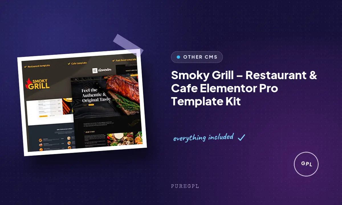 Smoky Grill – Restaurant & Cafe Elementor Pro Template Kit