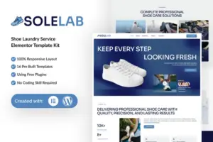Solelab – Shoe Laundry Service Elementor Template Kit