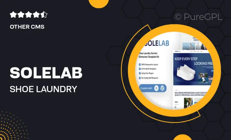 solelab shoe laundry service elementor template kit