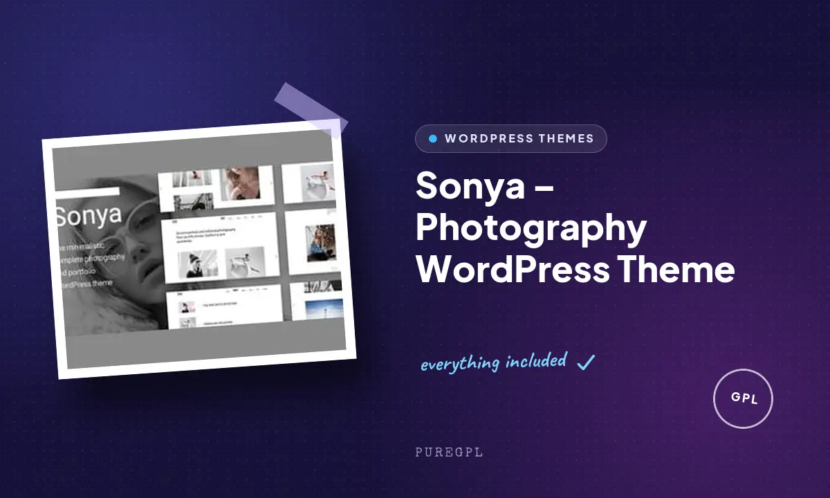 Sonya – Photography WordPress Theme