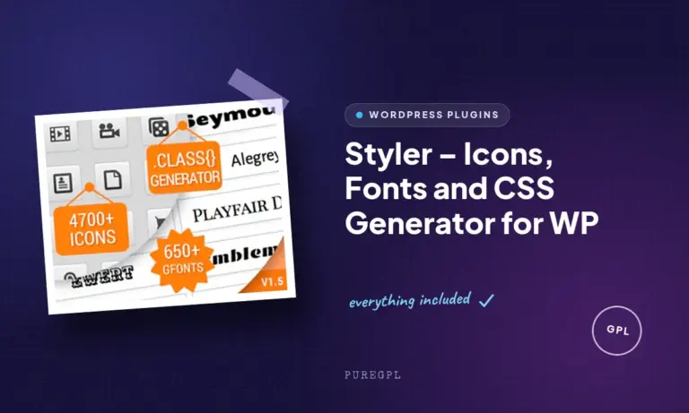 styler icons fonts and css generator for wp