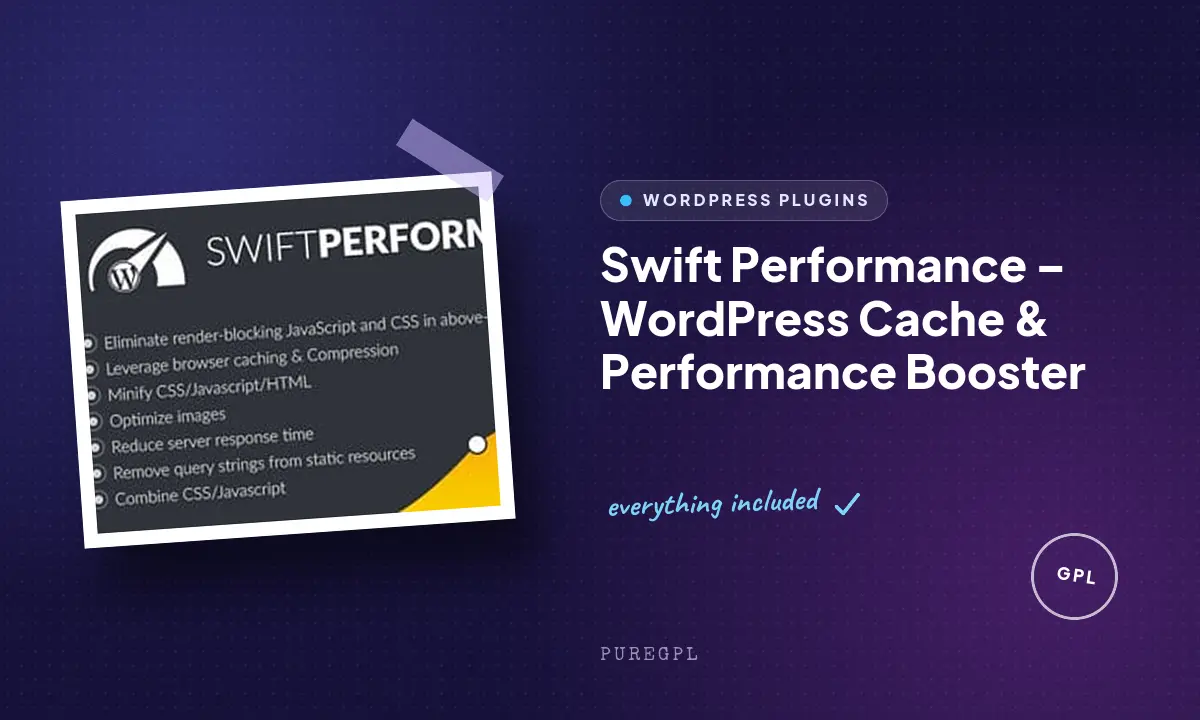 Swift Performance – WordPress Cache & Performance Booster